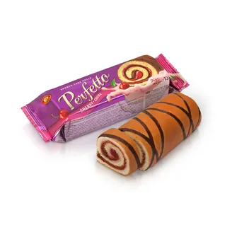 BISKVĪTA RULETE PERFETTO AR KIRŠU KAKAO GARŠU 130G