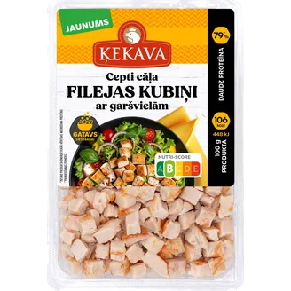 CĀĻA KRŪTIŅAS FILEJAS KUBIŅI ĶEKAVA CEPTI AR GARŠVIELĀM 250G