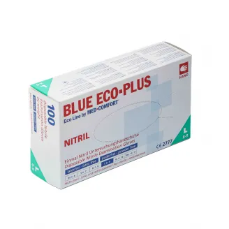 CIMDI NITRILA ECO PLUS L IZM. ZILI BEZ PŪDERA 100GAB