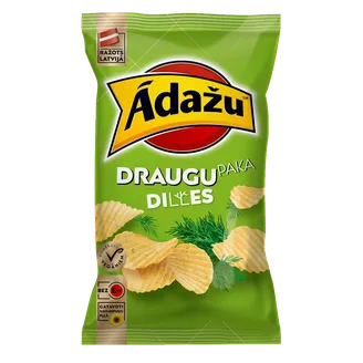 Čipsi ĀDAŽU DRAUGU PAKA ar diļļu garšu 180g