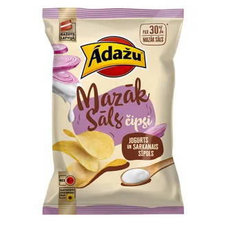 ČIPSI ĀDAŽU JOGURTS UN SARKANAIS SĪPOLS 130G