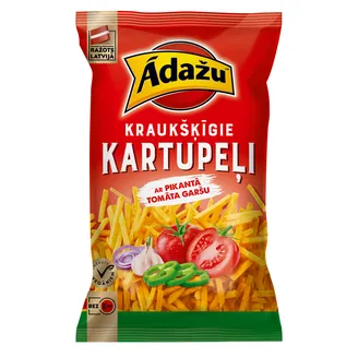 Čipsi ĀDAŽU kraukšķ. kart. Pikantais tomāts, 100g