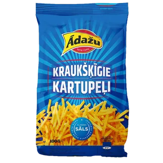 ČIPSI ĀDAŽU KRAUKŠĶĪGIE KARTUPEĻI AR SĀLI 100G