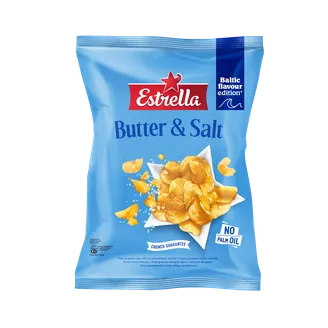 ČIPSI ESTRELLA KARTUPEĻU AR SVIESTA UN SĀLS GARŠU 170G