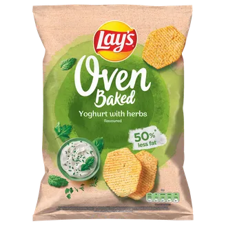 Čipsi LAY'S Oven Baked, ar jogurta un zaļumu garšu, 110g
