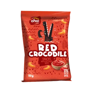 ČIPSI OHO CROCODILE AR KEČUPA GARŠU 50G