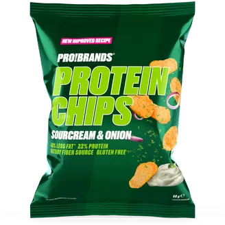 ČIPSI PROTEĪNA PRO BRANDS AR SKĀBĀ KRĒJ. UN SĪP. GARŠU 50G