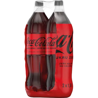 D DZĒRIENS GĀZĒTS COCA-COLA ZERO 2X1.5L PET ZIP-PAKA
