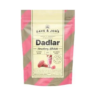 DATELES DAVE&JON'S AR STRAWBERRY MILKSHAKE GARŠU 125G