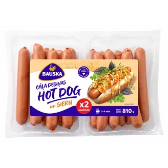 DESIŅAS BAUSKA HOT DOG AR SIERU DIVPAKA 810G
