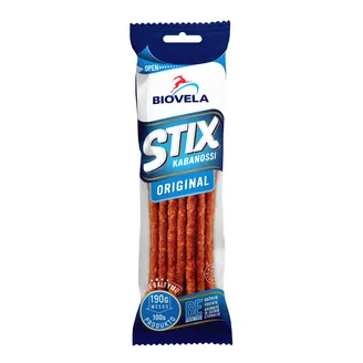 DESIŅAS BIOVELA STIX KABANOSSI KAR. KŪP. 100G