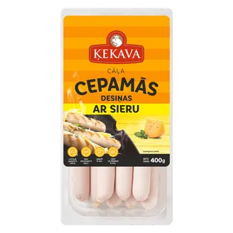 DESIŅAS ĶEKAVA CEPAMĀS AR SIERU 400G