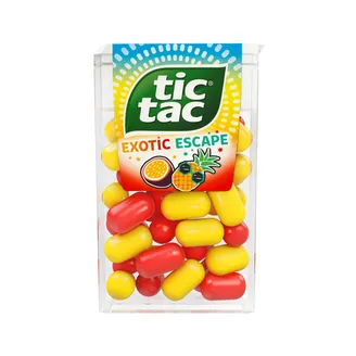 DRAŽEJAS TIC TAC EXOTIC AR ANANASU MARAKUJAS GARŠU 18G