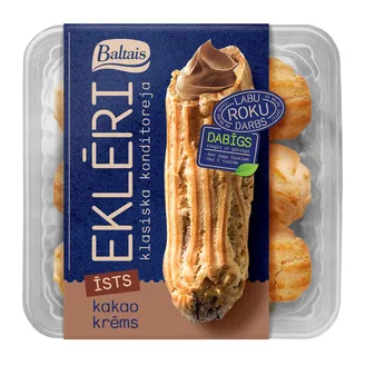 EKLĒRI BALTAIS AR KAKAO KRĒMU 135G