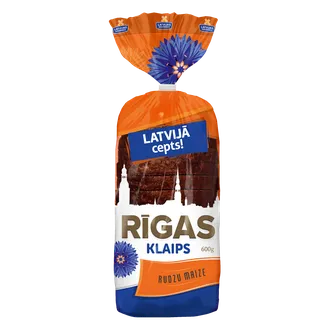 Rupjmaize Rīgas Klaips formas, sagriezta 600g