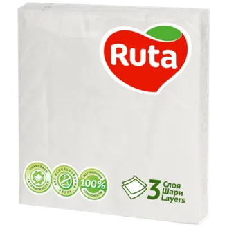 GALDA SALVETES RUTA BALTAS 3PLY 33X33CM 20GAB