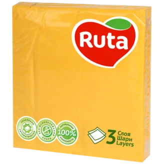 GALDA SALVETES RUTA DZELTENAS 3PLY 33X33CM 20GAB