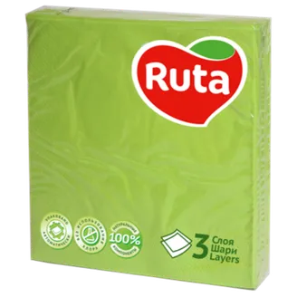 GALDA SALVETES RUTA ZAĻAS 3PLY 33X33CM 20GAB