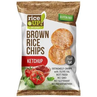 GALETES RICE UP BRŪNO RĪSU ČIPSI AR KEČUPA GARŠU 60G