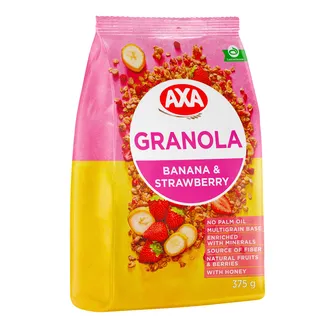 GRANOLA AXA AR ZEMENĒM UN BANĀNIEM 375G