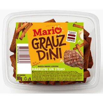 Grauzdiņi MARIO, ar mārrutku un steika garšu, 180g