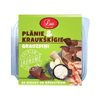 Grauzdiņi LĀČI, plānie un kraukšķīgie, ar bekona garšu, 100g