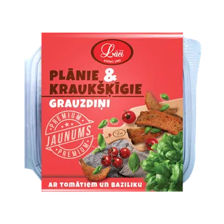 Grauzdiņi LĀČI, plānie un kraukšķīgie, ar tomātiem un baziliku, 100g