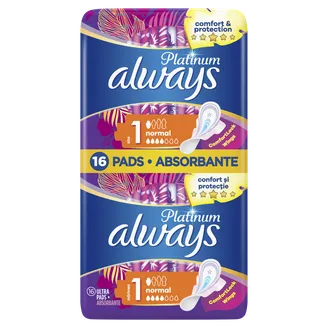 HIGIĒNISKĀS PAKETES ALWAYS ULTRA PLATINUM NORMAL DUO 16GAB.