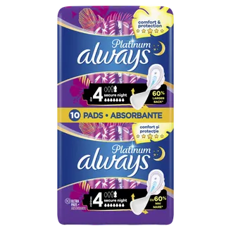 HIGIĒNISKĀS PAKETES ALWAYS ULTRA PLATINUM SECURE NIGHT 10GAB