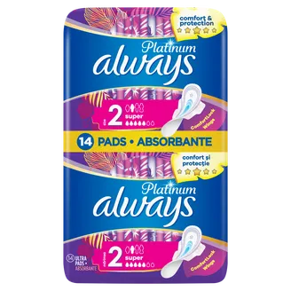 Higieniniai paketai ALWAYS Platinum Super, S2, 14 vnt.