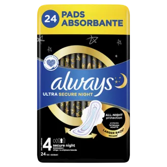 Higieniniai paketai ALWAYS Ultra Secure Night, S4, 24 vnt.