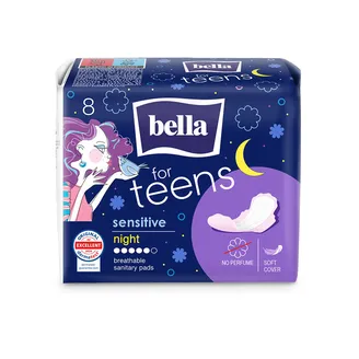 HIGIĒNISKĀS PAKETES BELLA FOR TEENS SENSITIVE NIGHT 8GAB