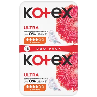 HIGIĒNISKĀS PAKETES KOTEX ULTRA NORMAL DOUBLE 16GAB.