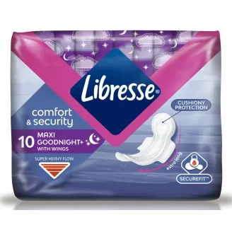 HIGIĒNISKĀS PAKETES LIBRESSE MAXI NIGHT SUPER 10GAB.