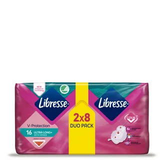HIGIĒNISKĀS PAKETES LIBRESSE ULTRA LONG PLUS DUO 16GAB.