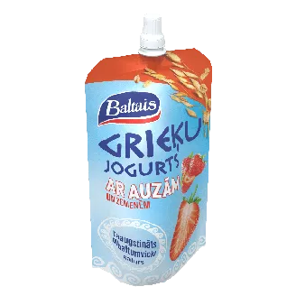 JOGURTS BALTAIS GRIEĶU AR AUZĀM ZEMENĒM 180G