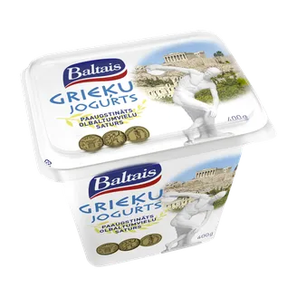 JOGURTS BALTAIS GRIEĶU BEZ PIEDEVĀM 400G
