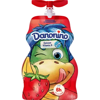 Jogurts DANONINO Pouch ar zemeņu-banānu garšu 70g