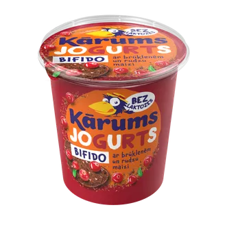 JOGURTS KĀRUMS BIFIDO AR BRŪKLENĒM UN AR RUDZU MAIZI 350G