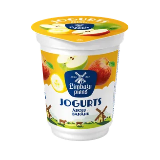 Jogurts LIMBAŽU PIENS ābolu-banānu 320g