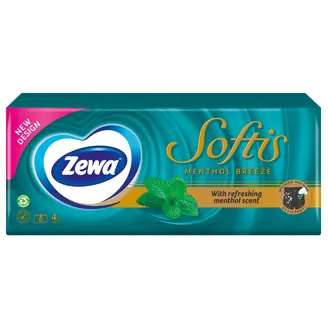 KABATLAKATIŅI ZEWA SOFTIS MENTHOL 4KĀRTAS 10X9GAB