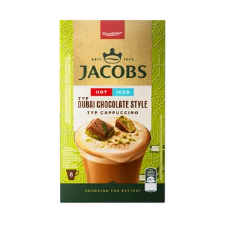 Šķīstošais kafijas dzēriens Jacobs Cappuccino Dubai Chocolate (8x15g), 120g