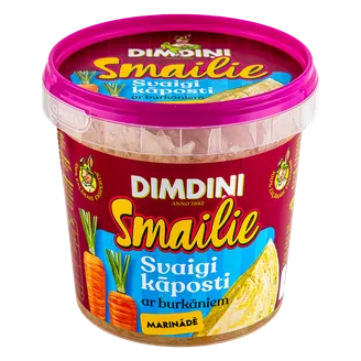 KĀPOSTI DIMDIŅI SMAILIE SVAIGI MARINĀDĒ AR BURKĀNIEM 650G