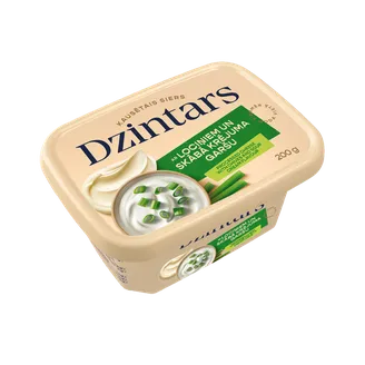 Kausētais siers DZINTARS ar lociņiem un skābā krējuma garšu, 200g
