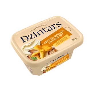 Kausētais siers DZINTARS ar ceptiem sīpoliem un gailenēm, 200g