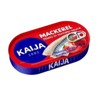 KONSERVI MAKREĻU FILEJAS KAIJA TOMĀTU MĒRCĒ 170G