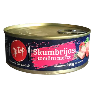 KONSERVI SKUMBRIJAS TIP TOP TOMĀTU MĒRCĒ 240G EO
