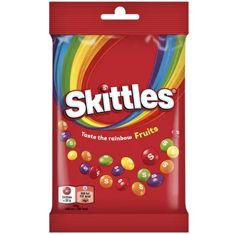 KOŠĻĀJAMAS KONFEKTES SKITTLES FRUITS 95G
