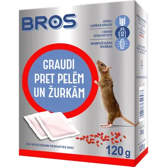 LĪDZEKLIS BROS PRET PELĒM UN ŽURKĀM GRAUDI 120G