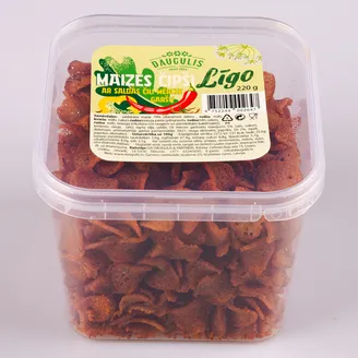 Maizes čipsi DAUGULIS, ar saldā čilli mērces garšu, 220g